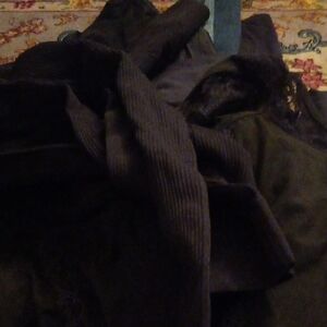 Dark Corduroy Jacket with Fur Trim